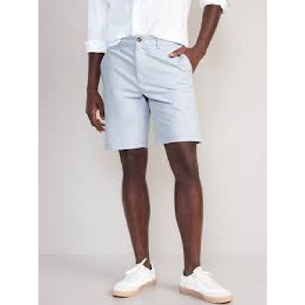 Old Navy Mens Shorts Sz 34 Light Blue Ultimate Slim‎ Just Chill 10" Inseam